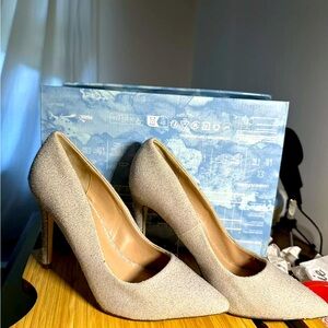 Call It Spring Silver Platform Glitter High Heel Pumps Size 8